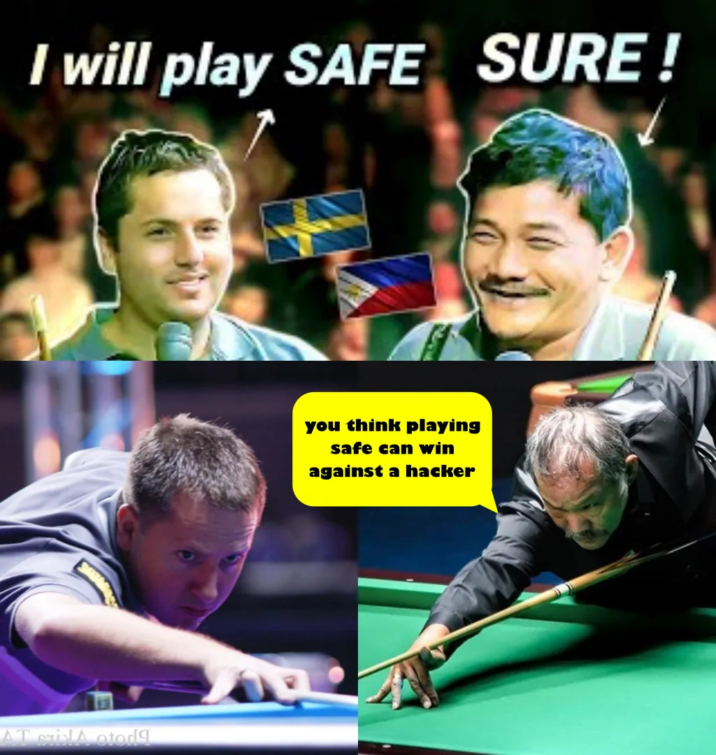 The Swedish player ??? he was dying and wanted to Find EFREN REYES's mistake. The worst ending happened