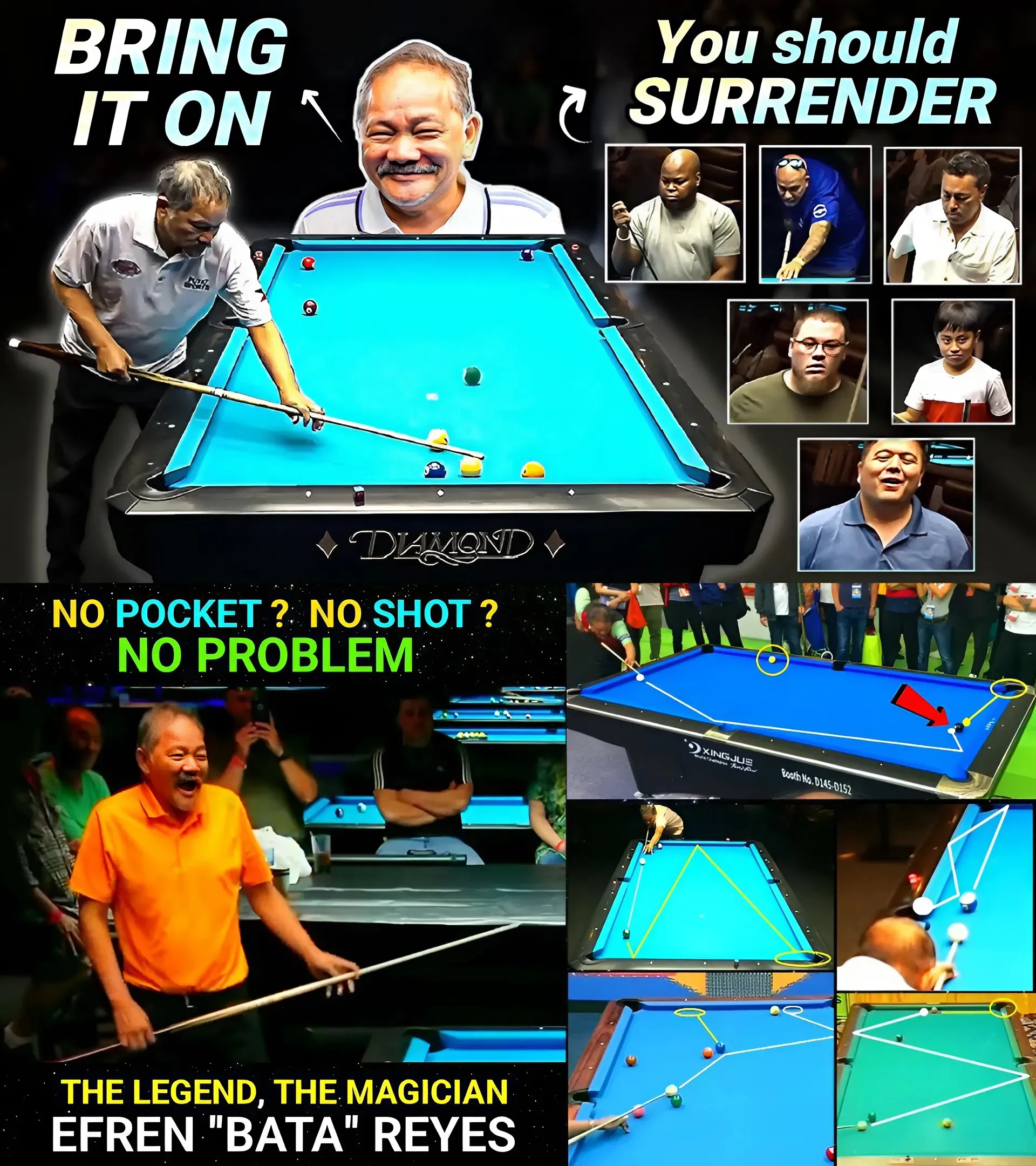 NO POCKET? NO SHOT? Efren: NO PROBLEM 🔥