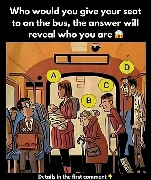 3. Who would you give your seat to on the bus? 🤔 Your answer says a lot about your personality! 