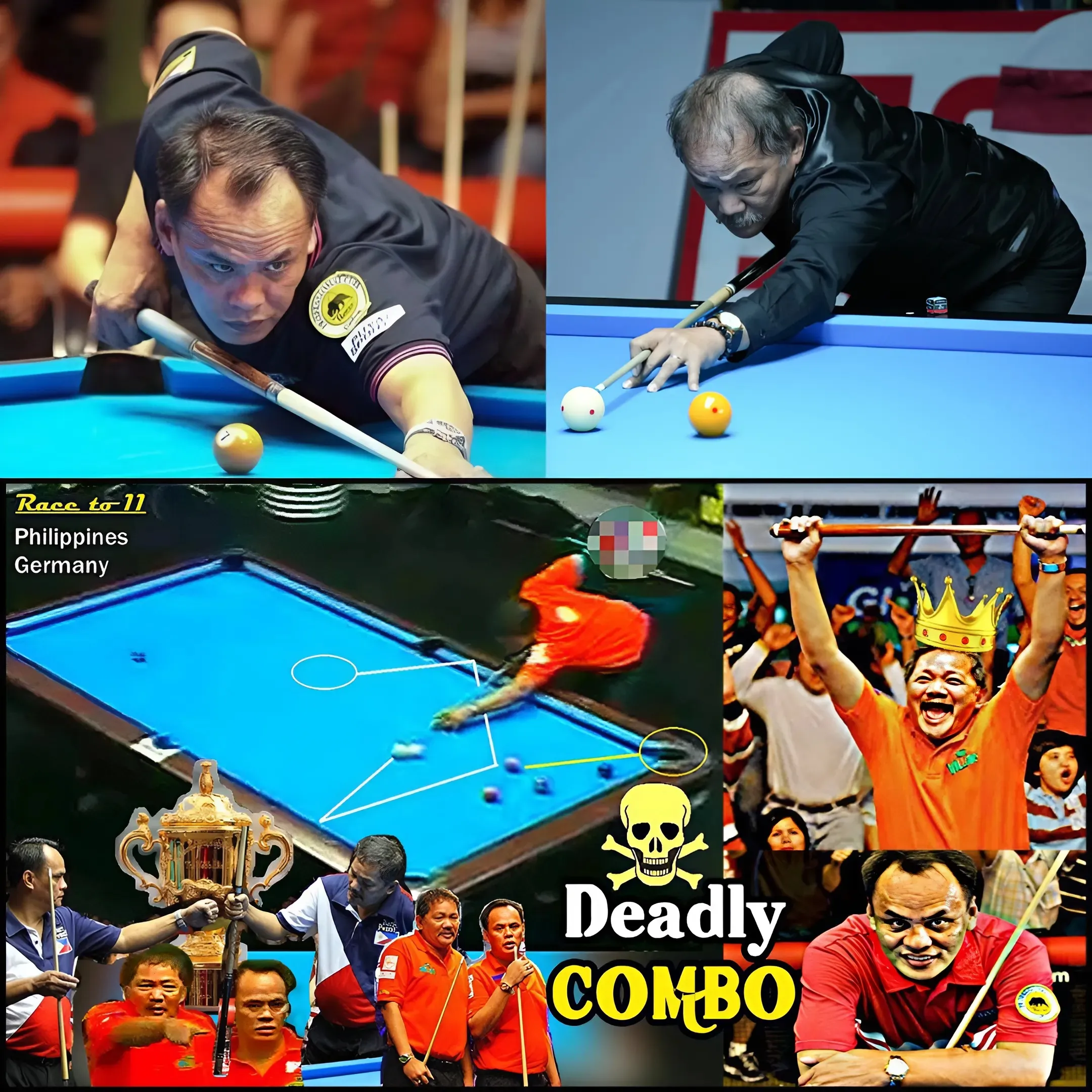 The Philippines is one of the most successful teams in the history of the World Cup of Pool championships. Watch both legends, Efren Reyes and Francisco Bustamante strive against team Germany and don't miss the epic action in this match.