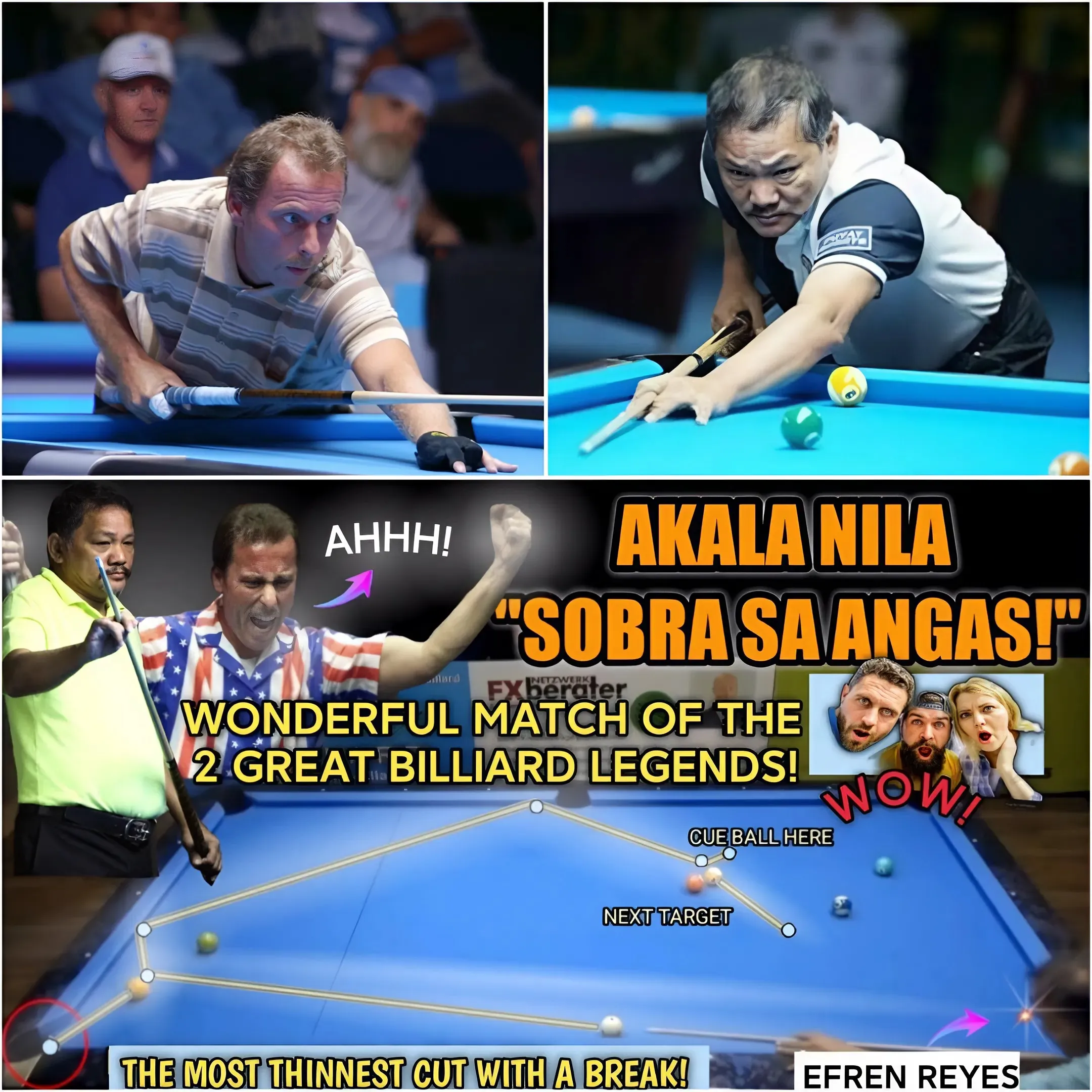 They thought it was just too arrogant... a thrilling wonderful match of the two great billiard legends that made the crowds happy! Efren Bata Reyes [Philippines] Vs. Earl Strickland [ USA ]