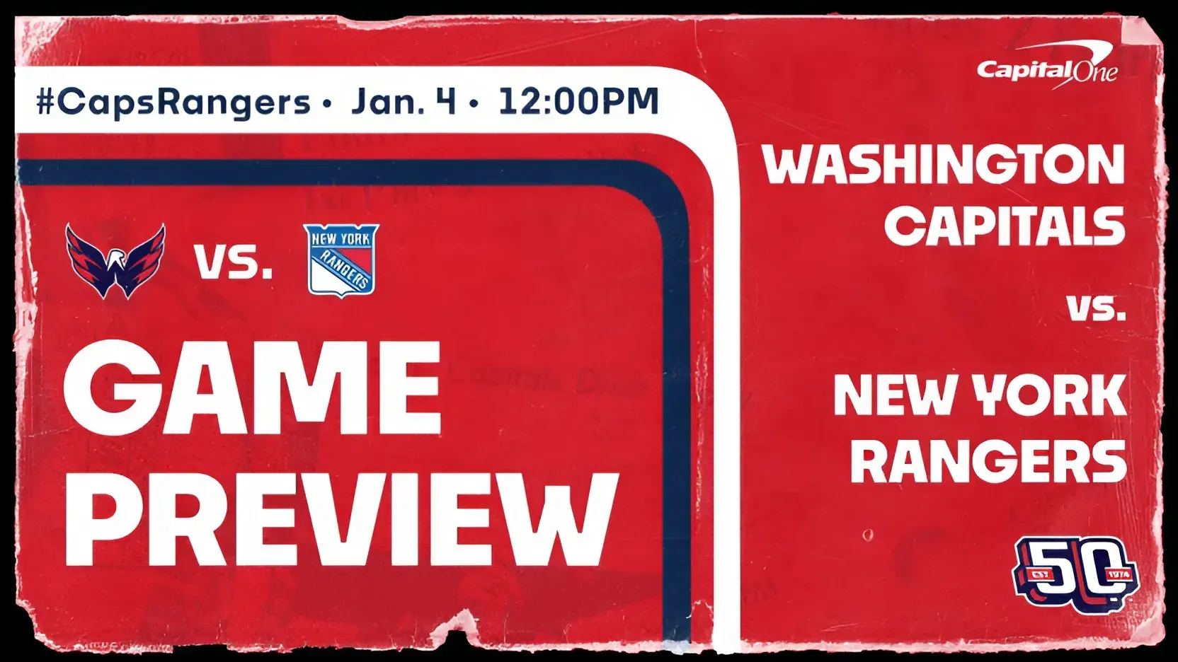 Clash of the Titans: Caps Take on Rangers in Saturday Showdown at Noon trucc