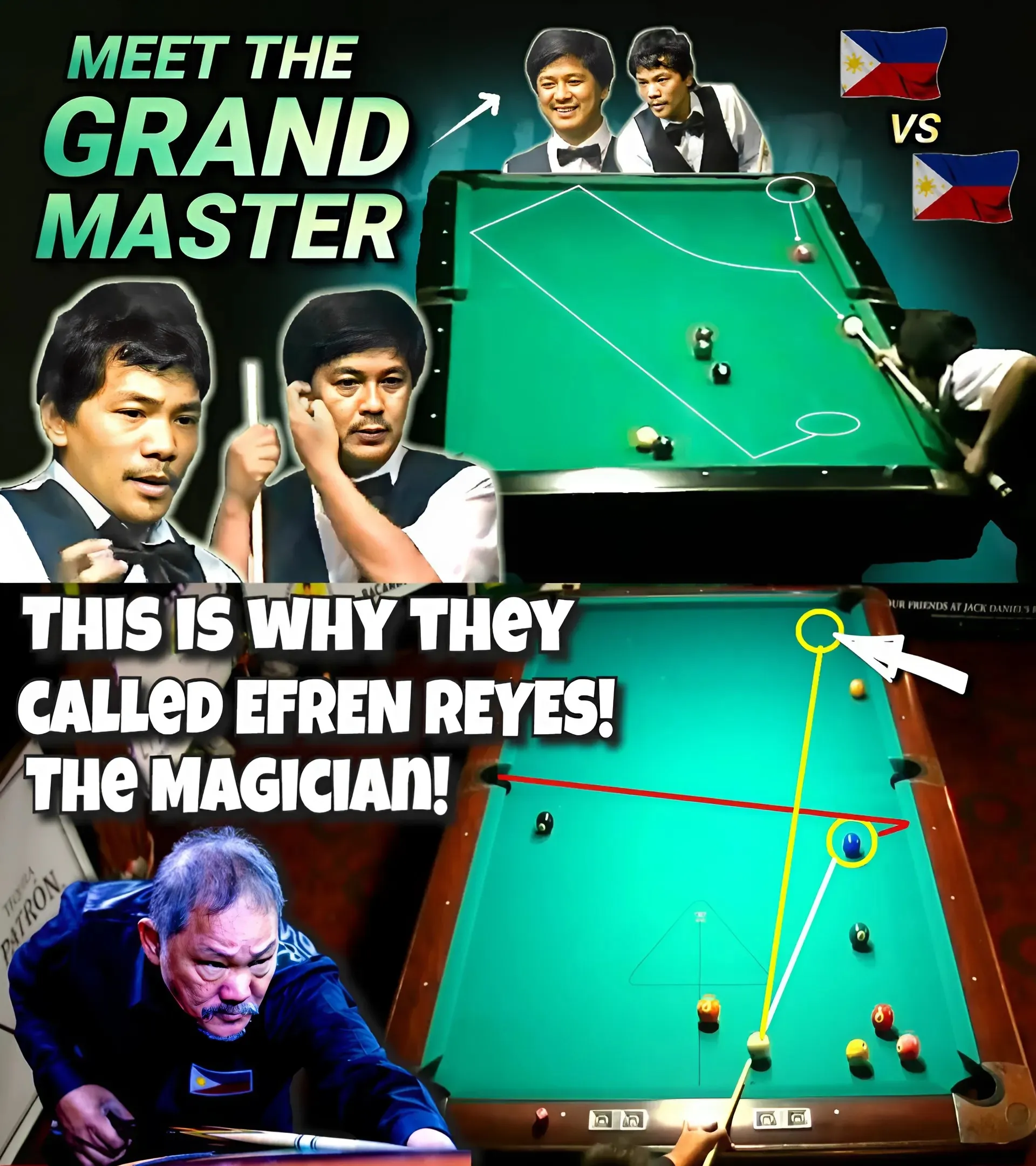 Efren Reyes' "Bag of Tricks" Never Empties as He Baffles Thomas Williams with Stunning Shot