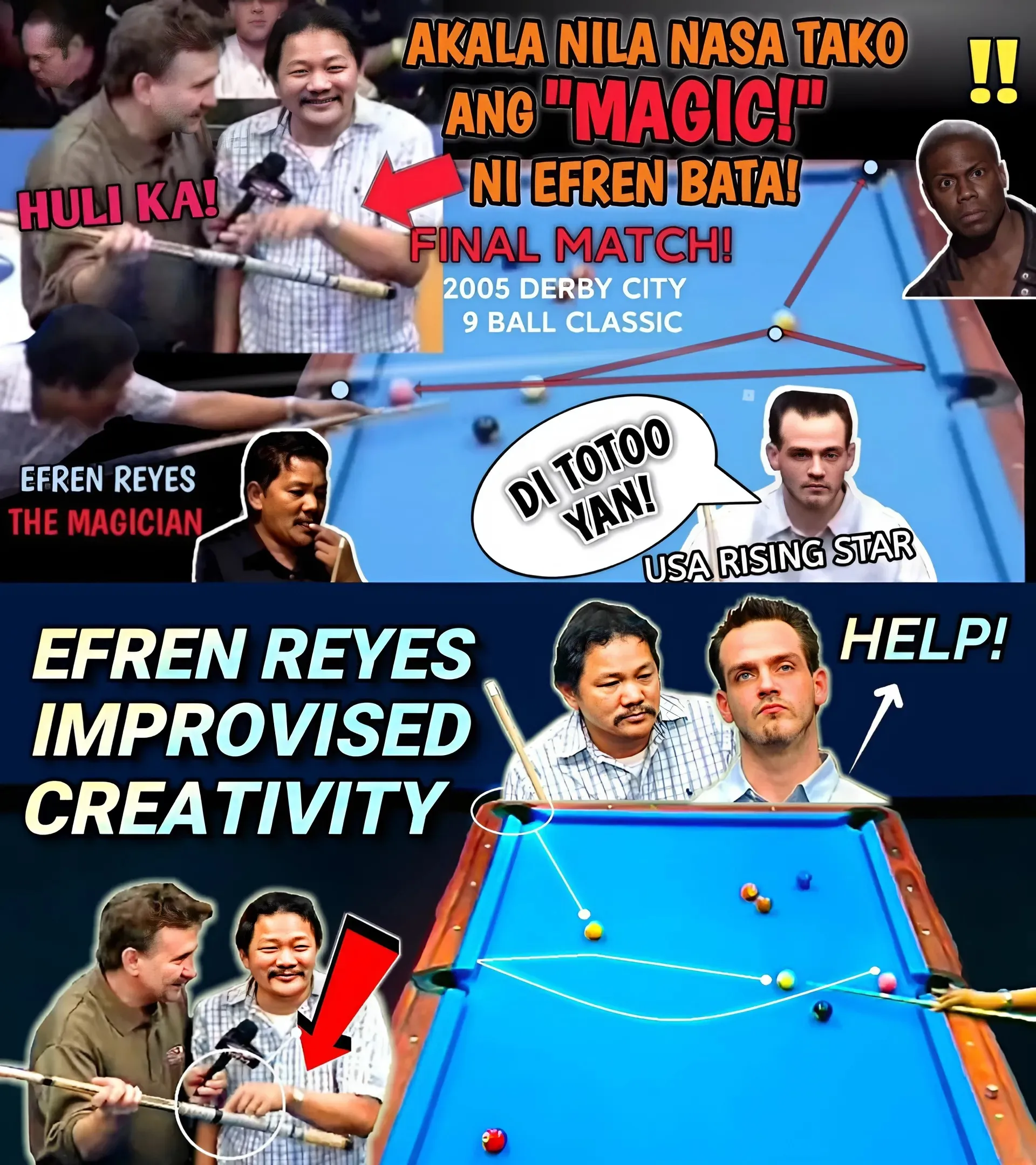 In a dramatic match, Efren Bata Reyes not only demonstrated his outstanding talent but also passed on valuable experience to the next generation. The rising American star realized that it takes more than just technique to become a legend!