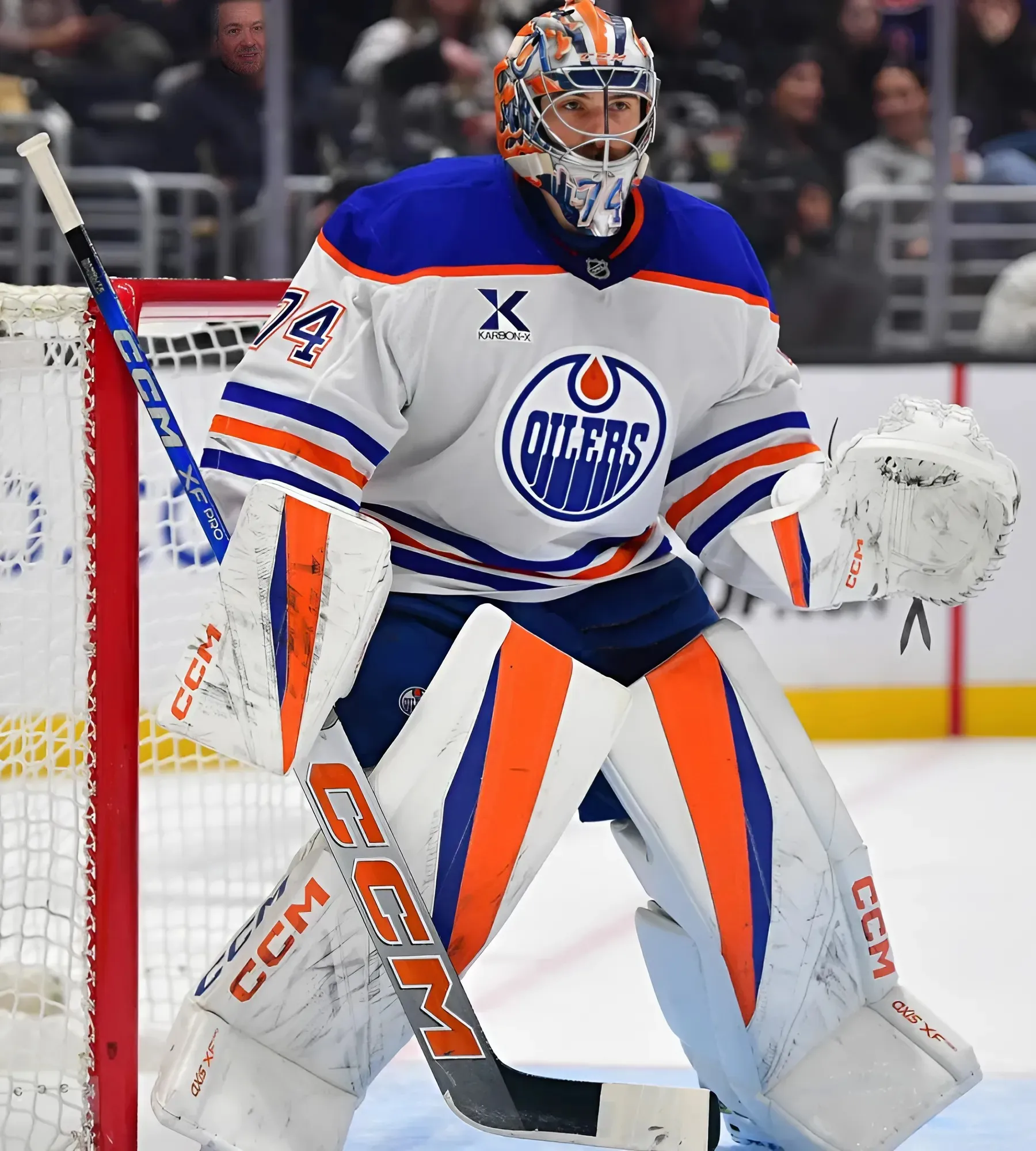 Oilers goaltender Stuart Skinner leaves Tuesday game against Bruins after taking hit from Nikita Zadorov