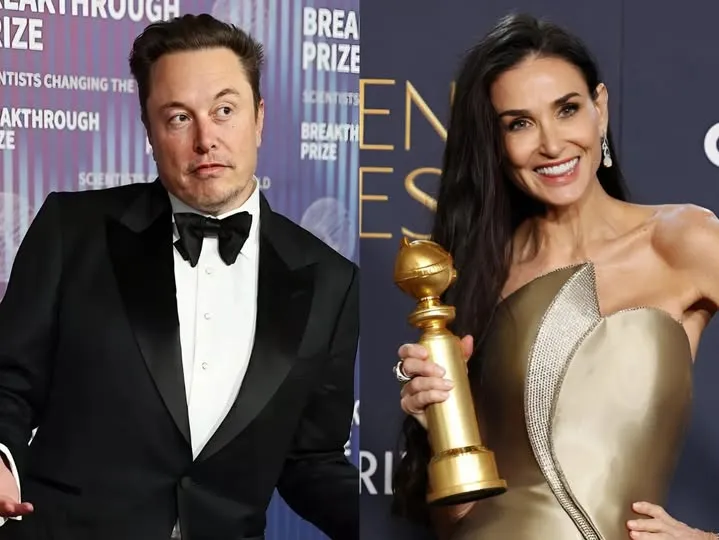 Elon Musk Sparks Controversy with Comments on Demi Moore’s Golden Globe Win: “She Doesn’t Deserve It”