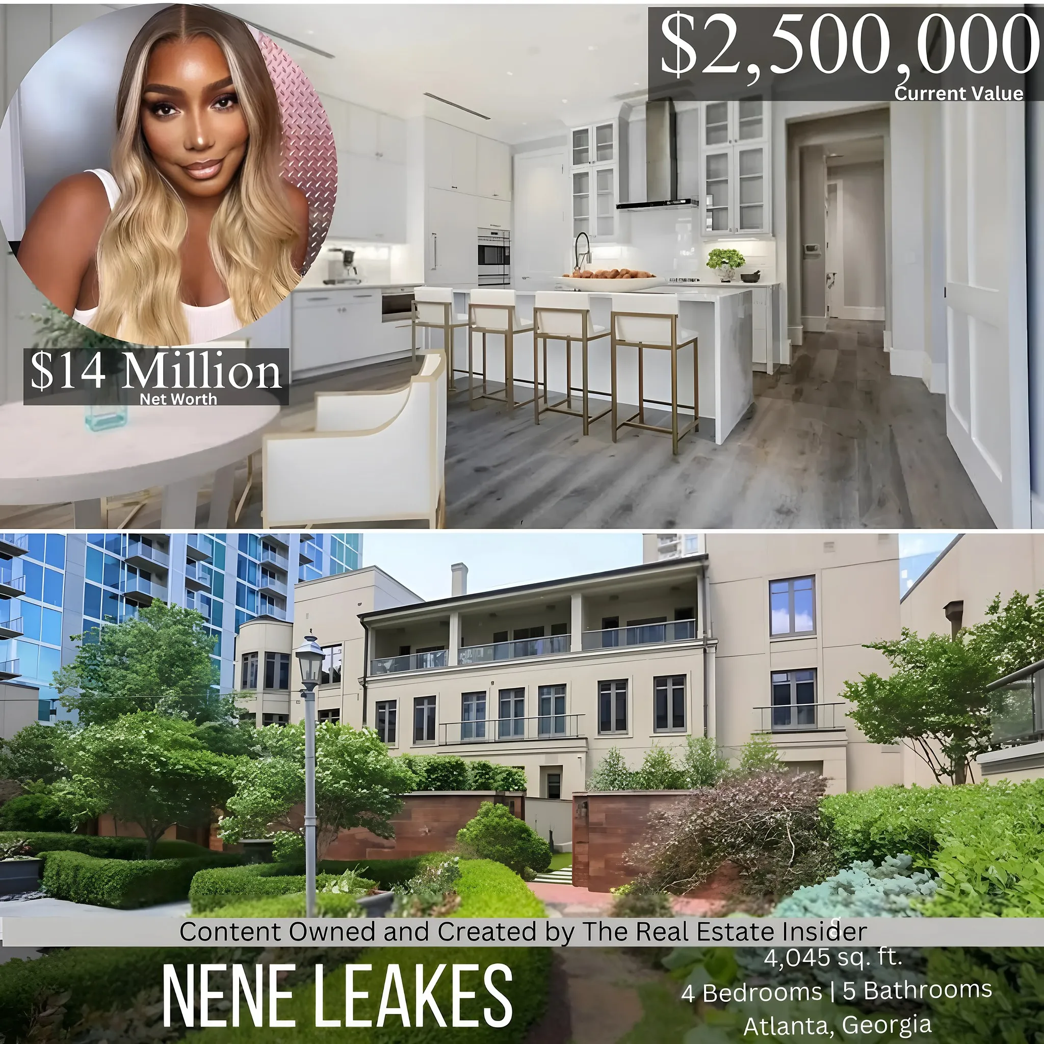 RHOA alum NeNe Leakes moves into stunning $1.8M Atlanta condo featuring massive master bath & all-white decor