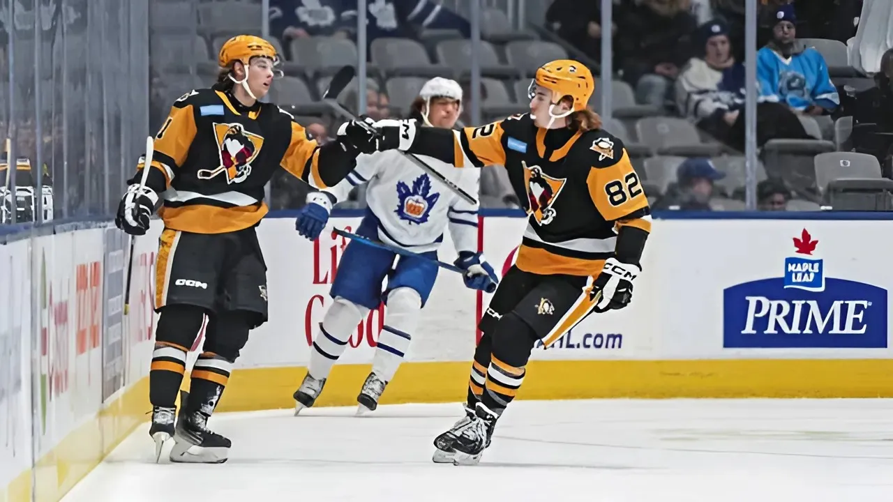 Ville Koivunen's hat trick leads Penguins past Marlies