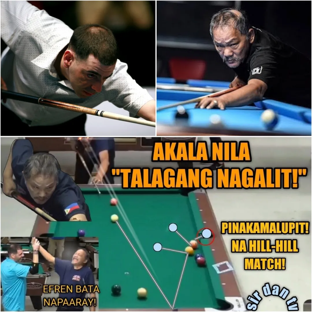 Efren Bata's Magic Shot! Hard To Play And Rising Star Of America Don't Act Young! Most Suspense, Most Entertaining And Most Exciting Hill-hill Match! Opponent Squeezed Efren Bata's Hand!