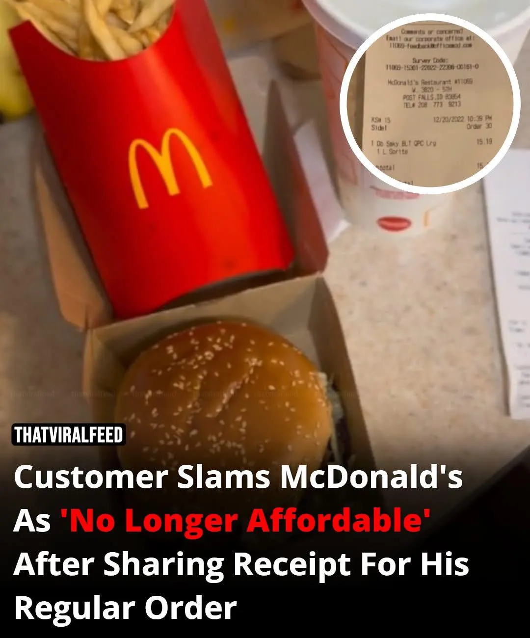 9. Customer Slams McDonald’s As ‘No Longer Affordable’ After Sharing Receipt For His Regular Order