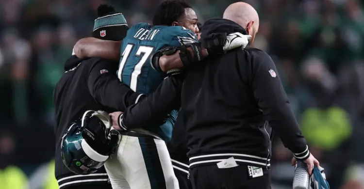 Latest update on Eagles' Nakobe Dean injury exit during playoff win vs Packers