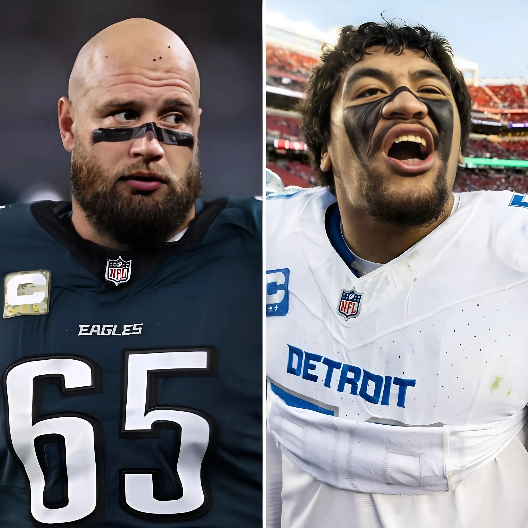 Eagles’ Lane Johnson is not happy Lions’ Penei Sewell was First Team All-Pro