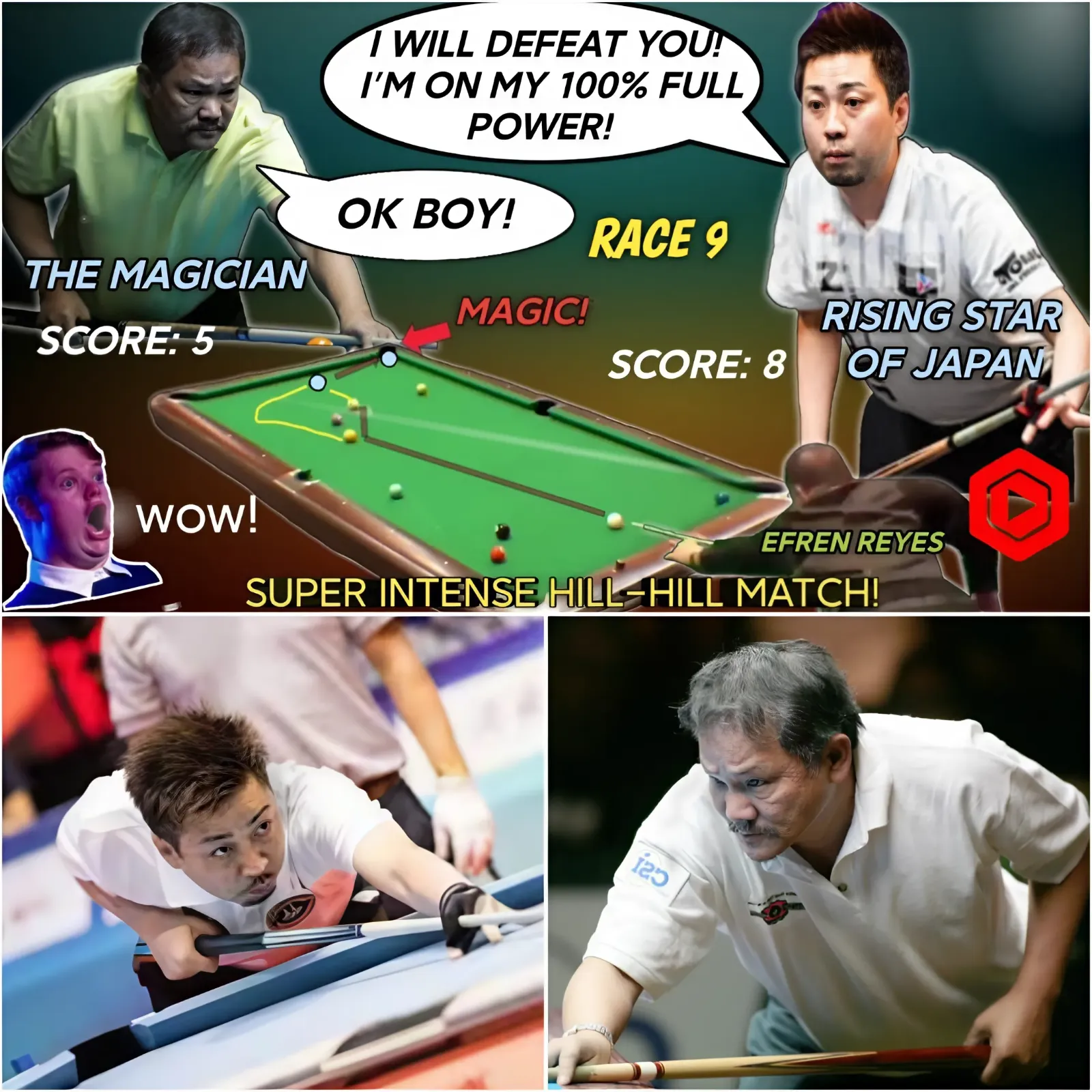 🔥 Efren Reyes: 'The Wizard' Takes On Japan's Rising Star With Magical Skills And Shots!