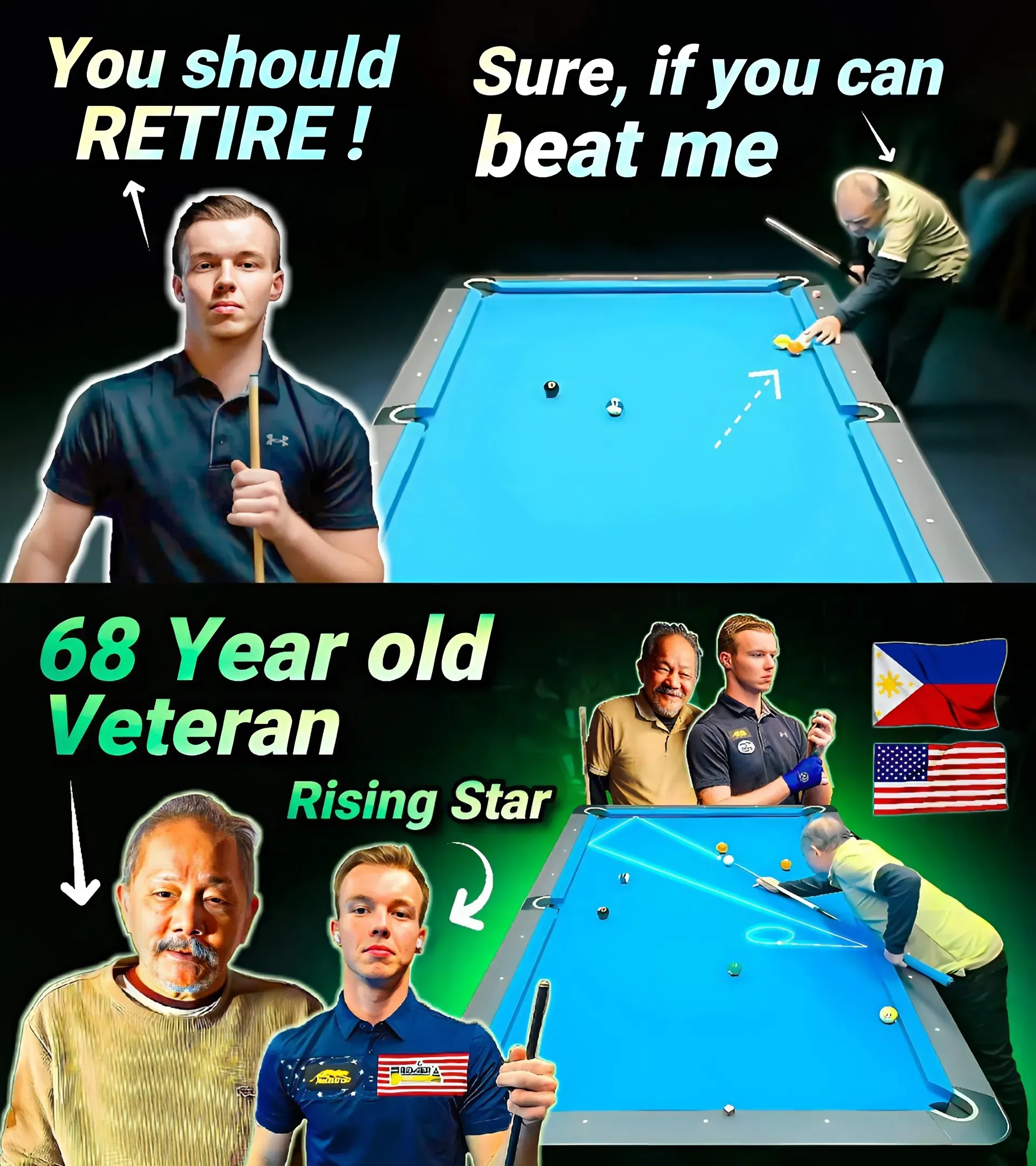 Efren "BATA" Reyes the legendary pool veteran and arguably the greatest pool player of all time has been invited to play an exhibition contest abroad against an American young gun and pool prodigy.
