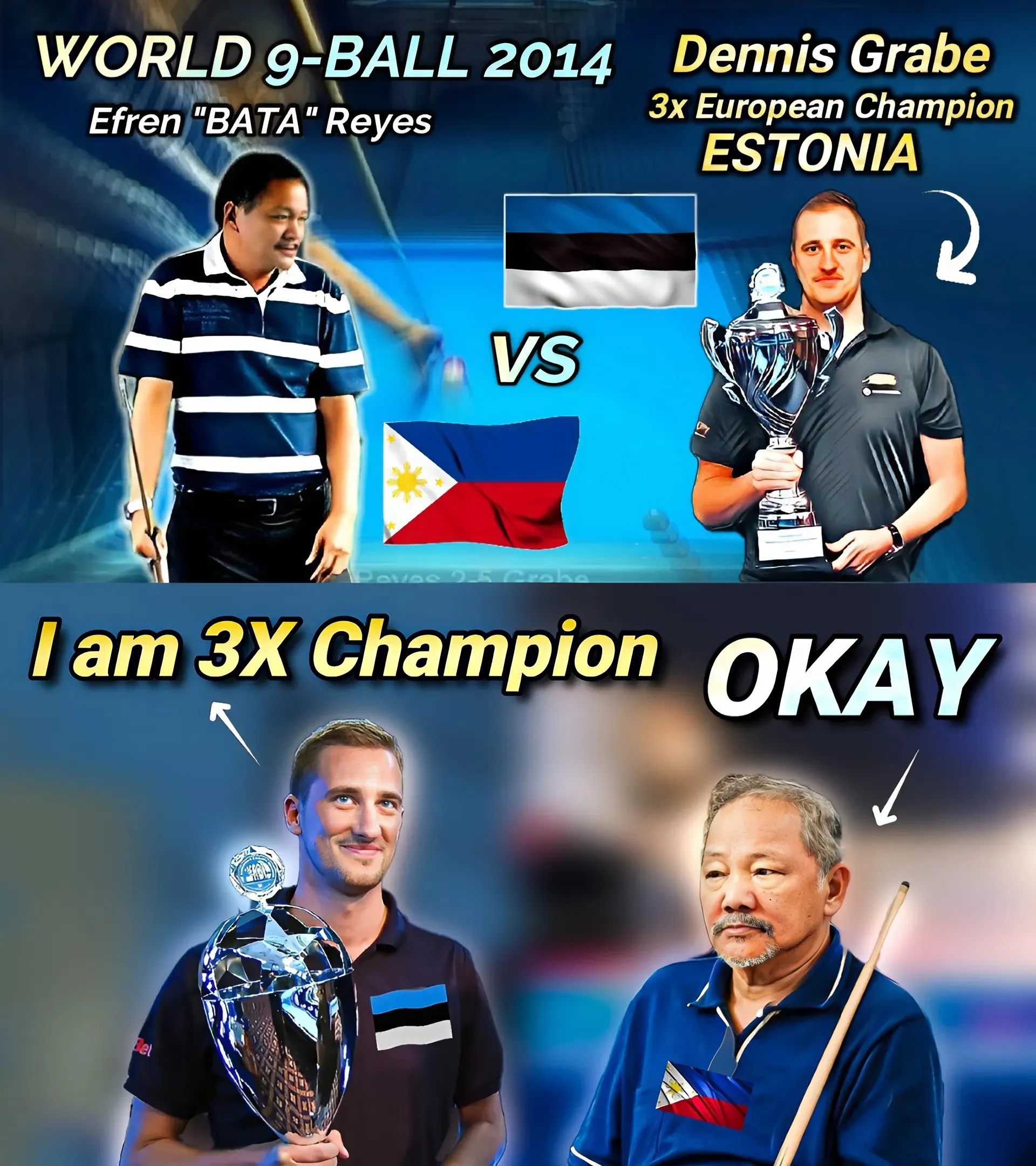 Legend Efren Reyes defeats the Estonian Billiards King: A breathtaking duel!