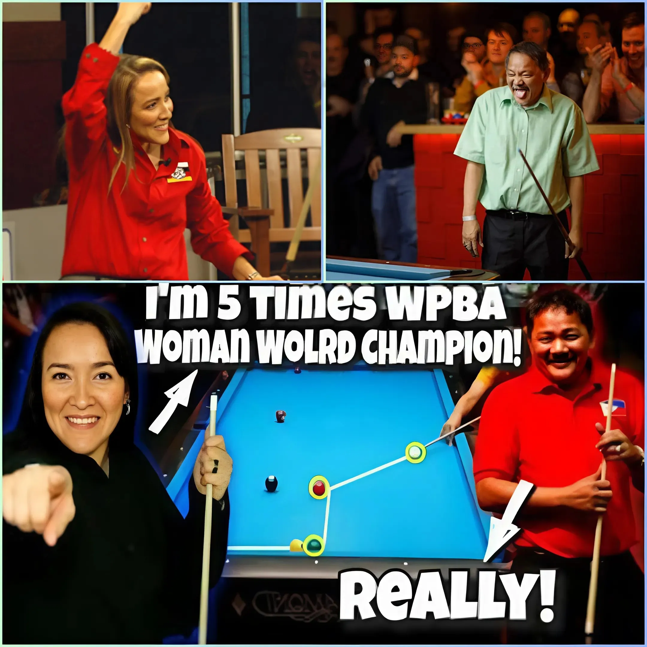 He announced this shocking event to the entire tournament players: "The 5-time WPBA Champion is just a piece of cake for Efren Reyes"