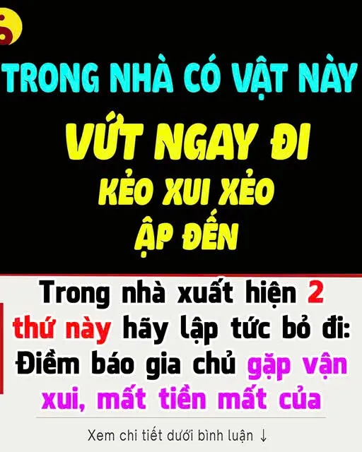 Trong nhà x:uất hiện 2 thứ này hãy lập tức bỏ đi: Điềm báo gia chủ gặp vận x:ui, m:ất t:iền m:ất của Trong nhà x:uất hiện 2 thứ này hãy lập tức bỏ đi: Điềm báo gia chủ gặp vận x:ui, m:ất t:iền m:ất của
