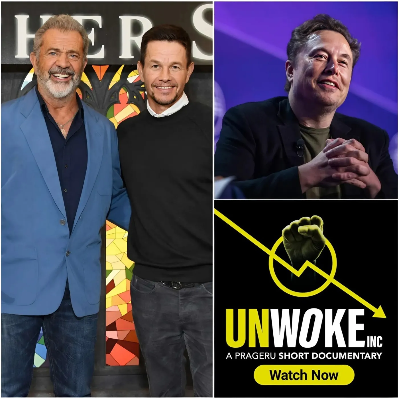 Mel Gibson, Mark Wahlberg, and Elon Musk Unite to Launch a "Non-Woke" Film Studio