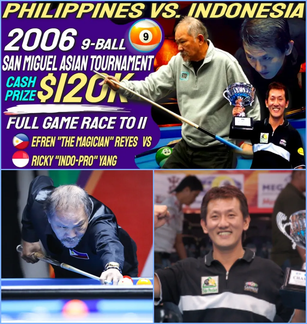 The Ultimate Billiards Battle: Efren Reyes vs. Ricky Yang at the 2006 San Miguel Asian 9-Ball Tour