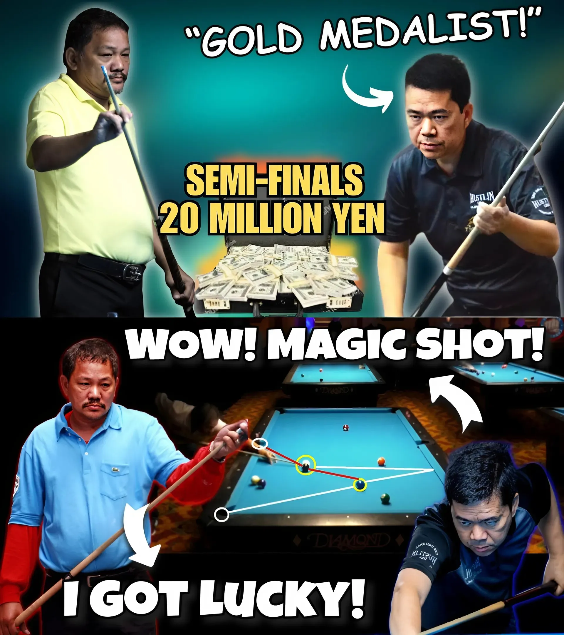 Efren Reyes Pulls Off INSANE Trick Shots Against Warren Kiamco you won't believe it happens