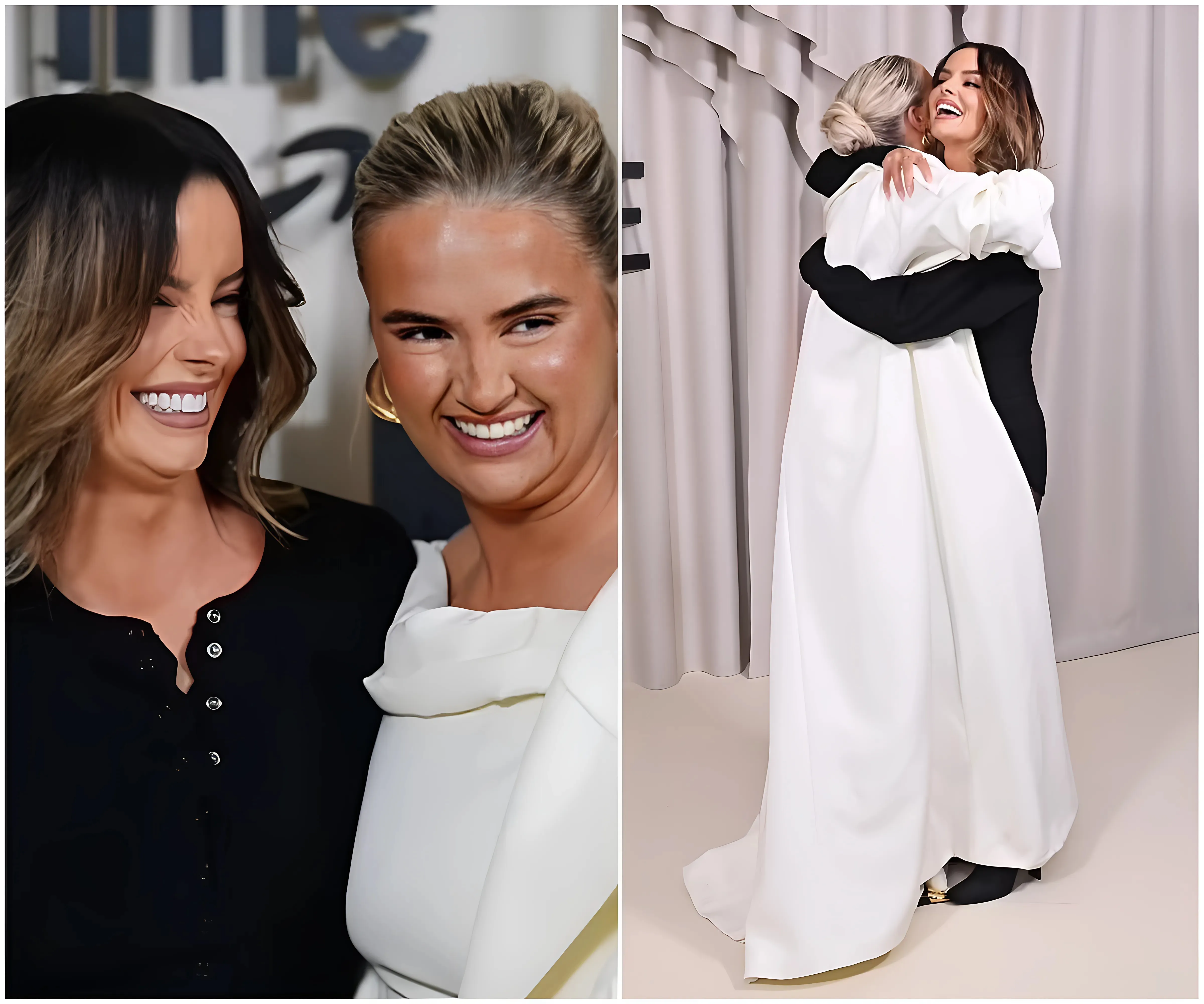 Molly-Mae Hague giggles as she cosies up to Love Island best friend Maura Higgins at her documentary screening as the ITV show's biggest success stories display their bond - suong