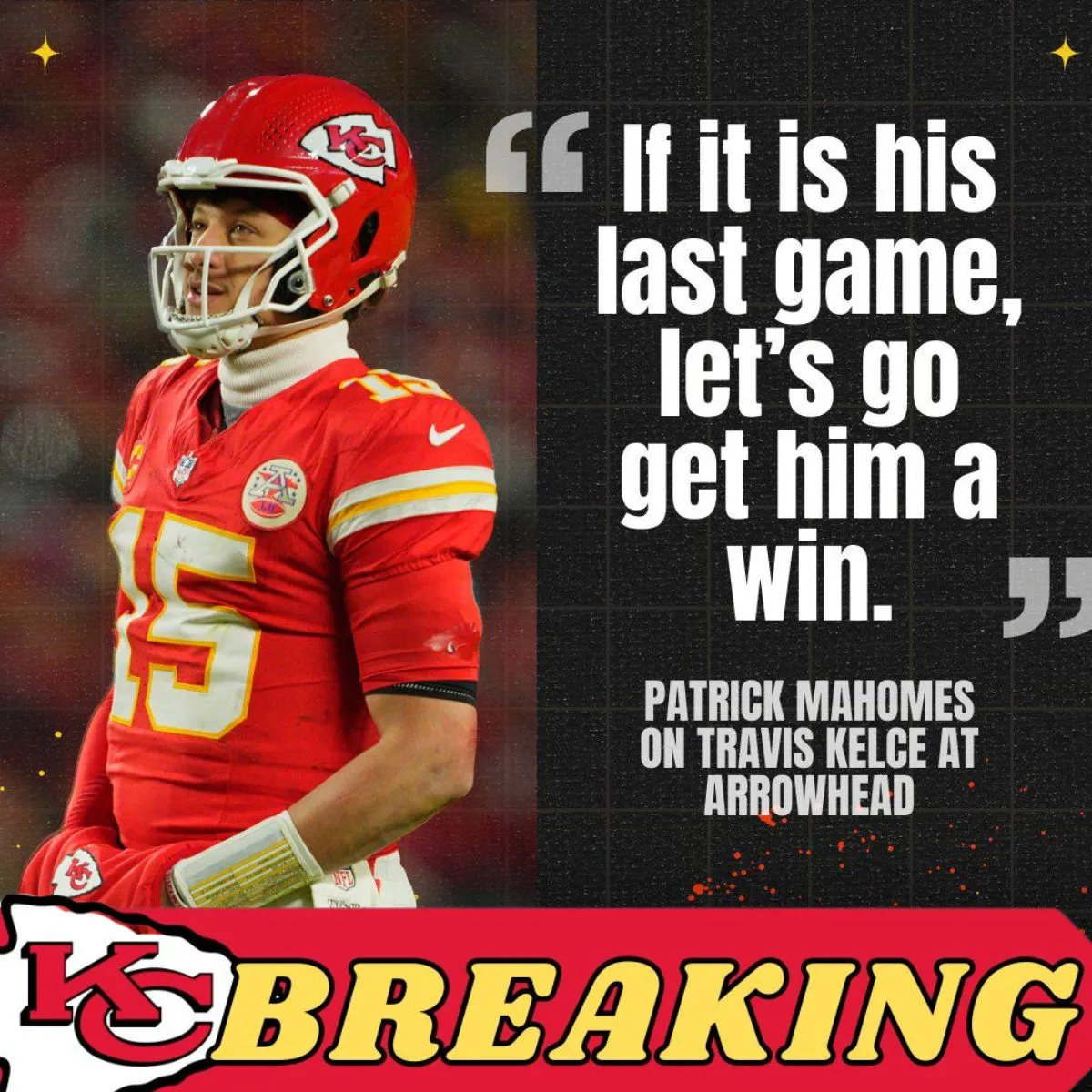 Patrick Mahomes weighs in on whether this could be Travis Kelce's final game at Arrowhead Stadium