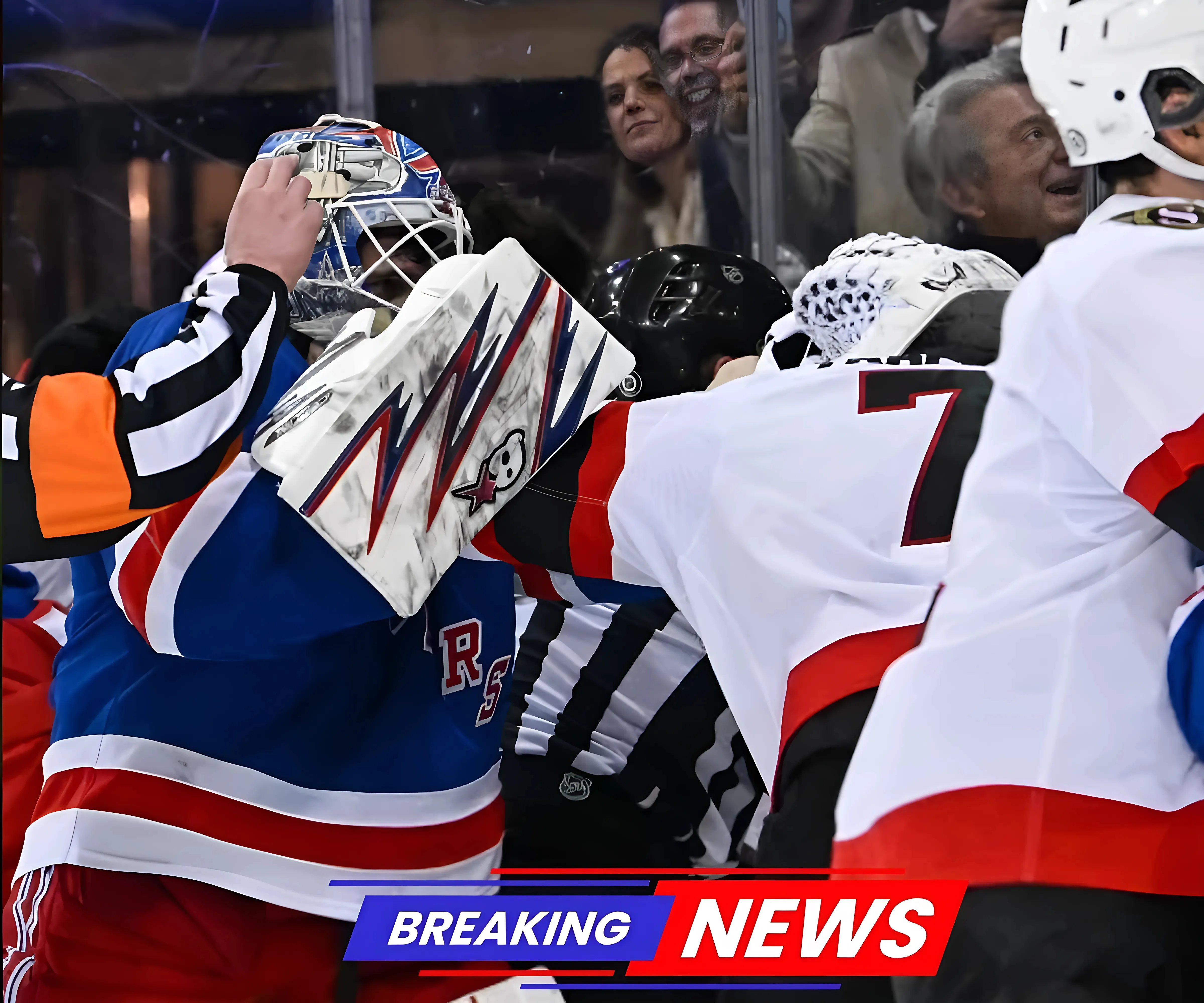 Senators' Brady Tkachuk's Hit on Rangers' Igor Shesterkin Sparks Chaos