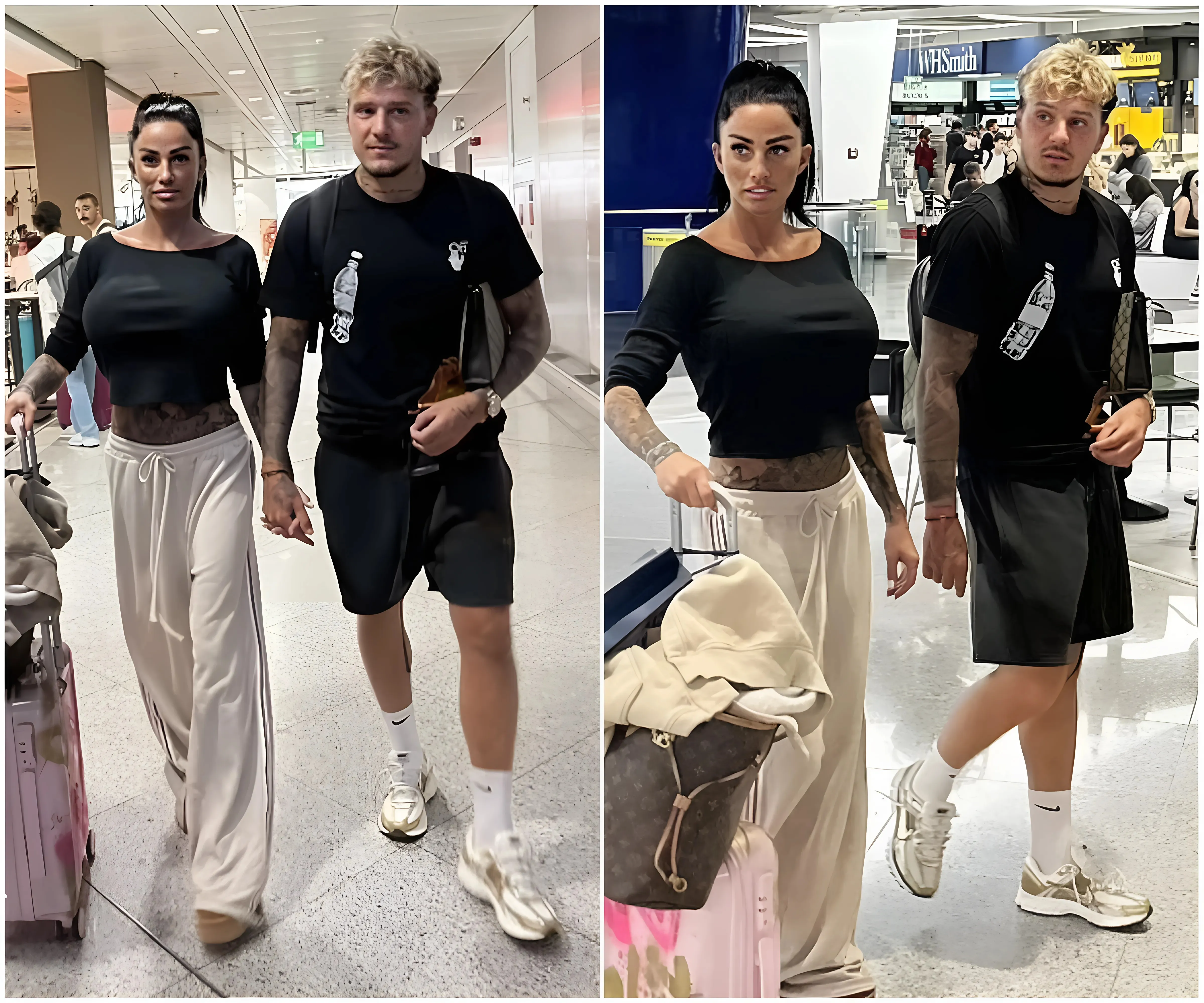 Katie Price looks happy and healthy after sparking concern over dramatic weight loss as she jets off to Turkey with boyfriend JJ Slater for tweaks to her £10k face-lift - suong