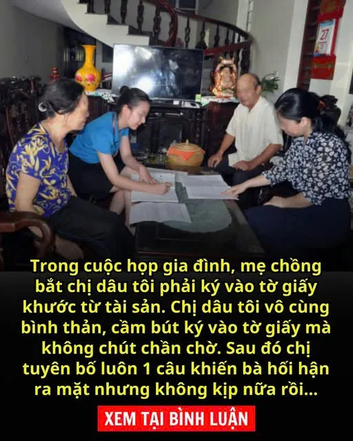 E'p con dâu ký giấy khước từ tài sản, ai ng,ờ giây sau mẹ chồng hối hận không kịp vì con dâu quá cao tay