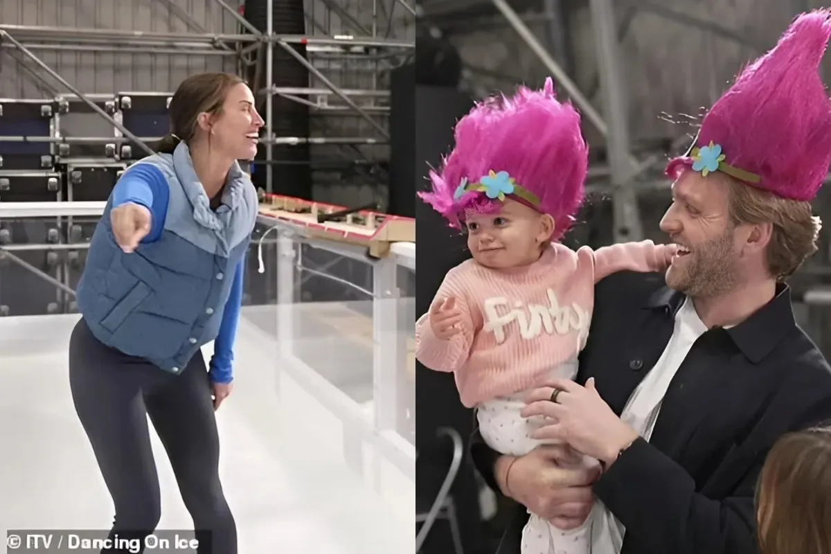 EXCLUSIVE: Dancing On Ice star Ferne McCann's family show their support sporting Trolls wigs ahead of Movie Week as Charlie Brooks recreates infamous Ghost scene liennhi