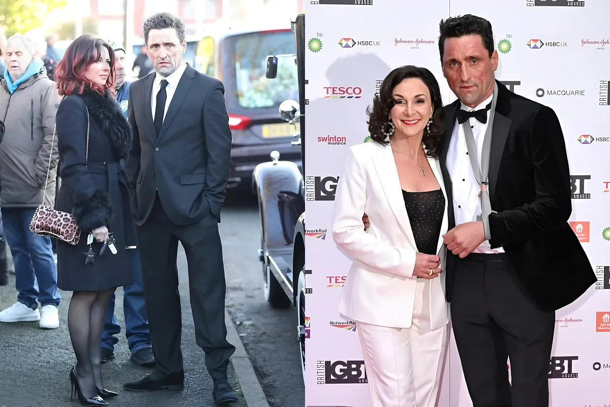 Shirley Ballas' ex fiancé Danny Taylor is joined by a new mystery woman at Linda Nolan's funeral - two months after split from Strictly star liennhi