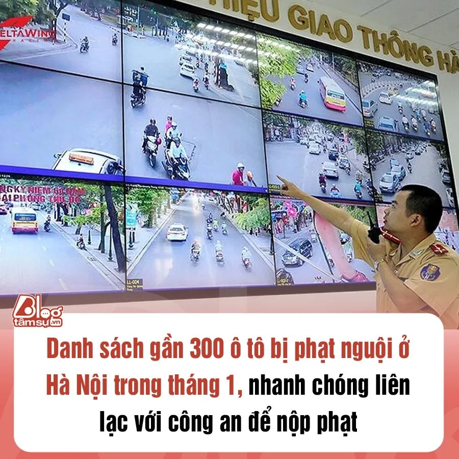 Danh sách gần 300 ô tô bị phạt nguội ở Hà Nội trong tháng 1