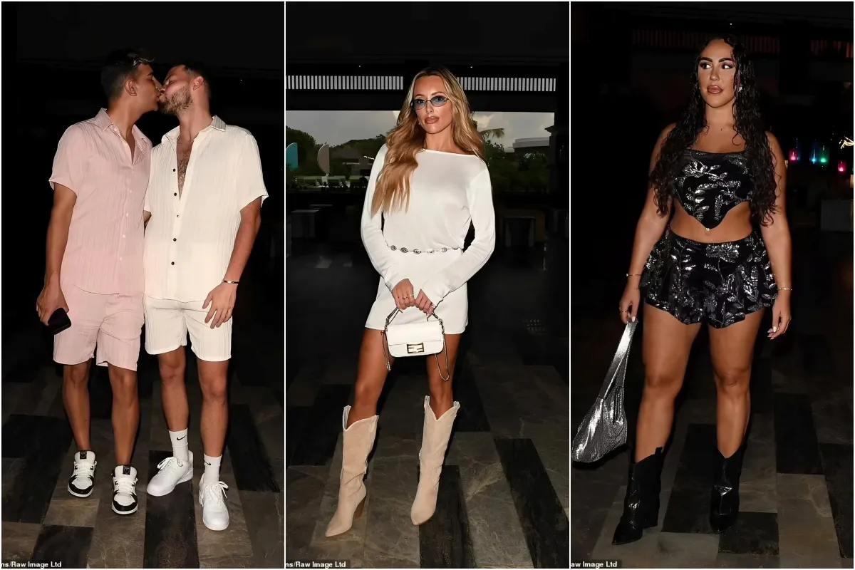 TOWIE's Amber Turner puts on a leggy display in a white mini dress as she joins ab-flashing Sophie Kasaei filming new series in Bali ngocc