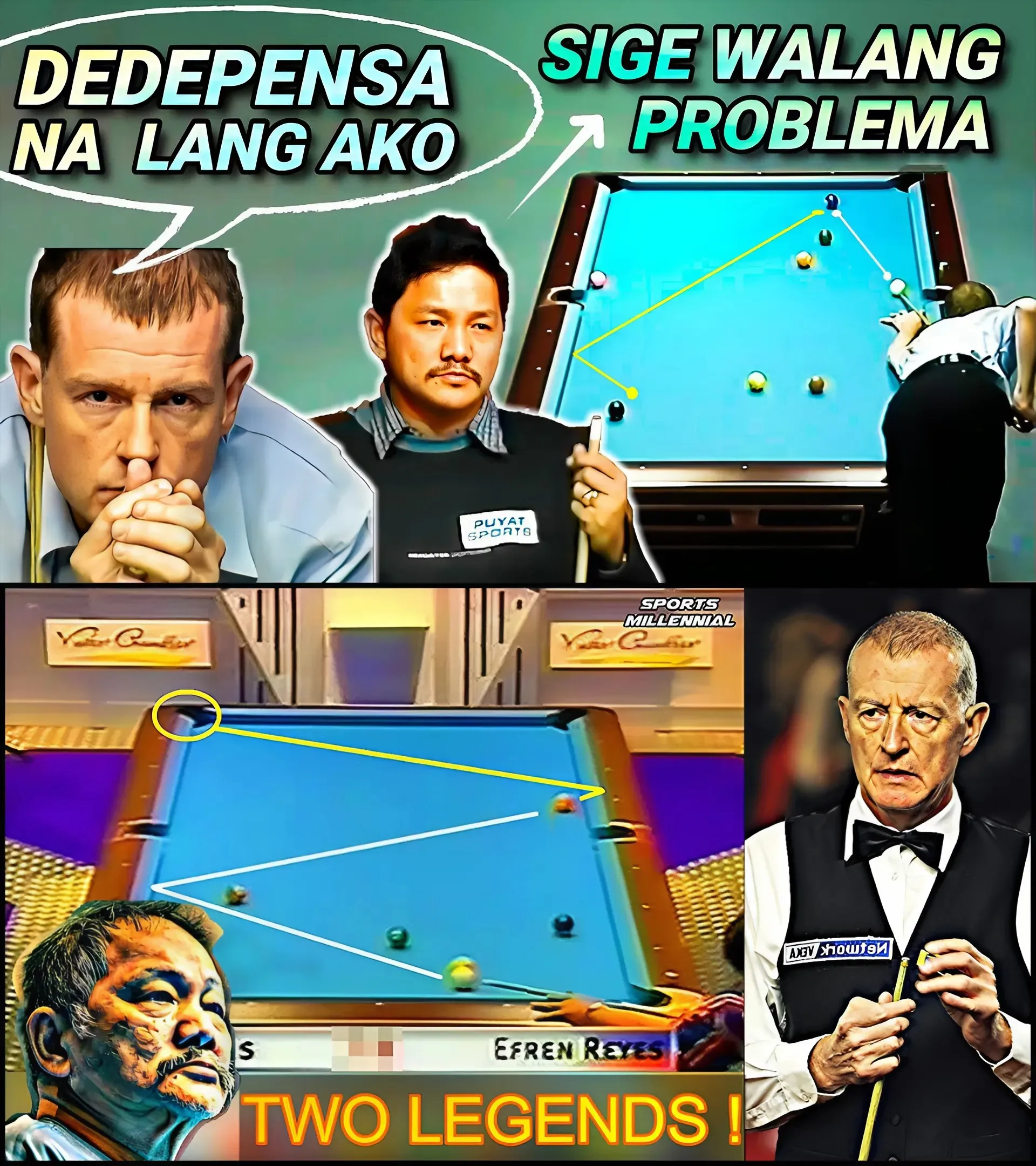 Shocking Encounter: When Efren 'BATA' Reyes Goes Head-to-Head With Snooker Legend Steve Davis!