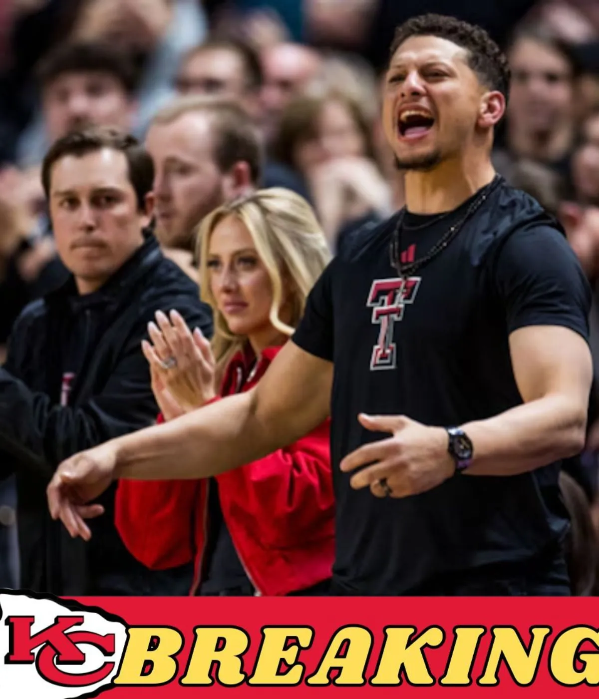 Brittany Mahomes looks completely lost on Texas Tech basketball court next to Patrick