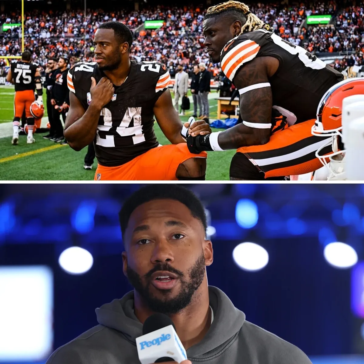 Nick Chubb and David Njoku praise Myles Garrett amid trade talks