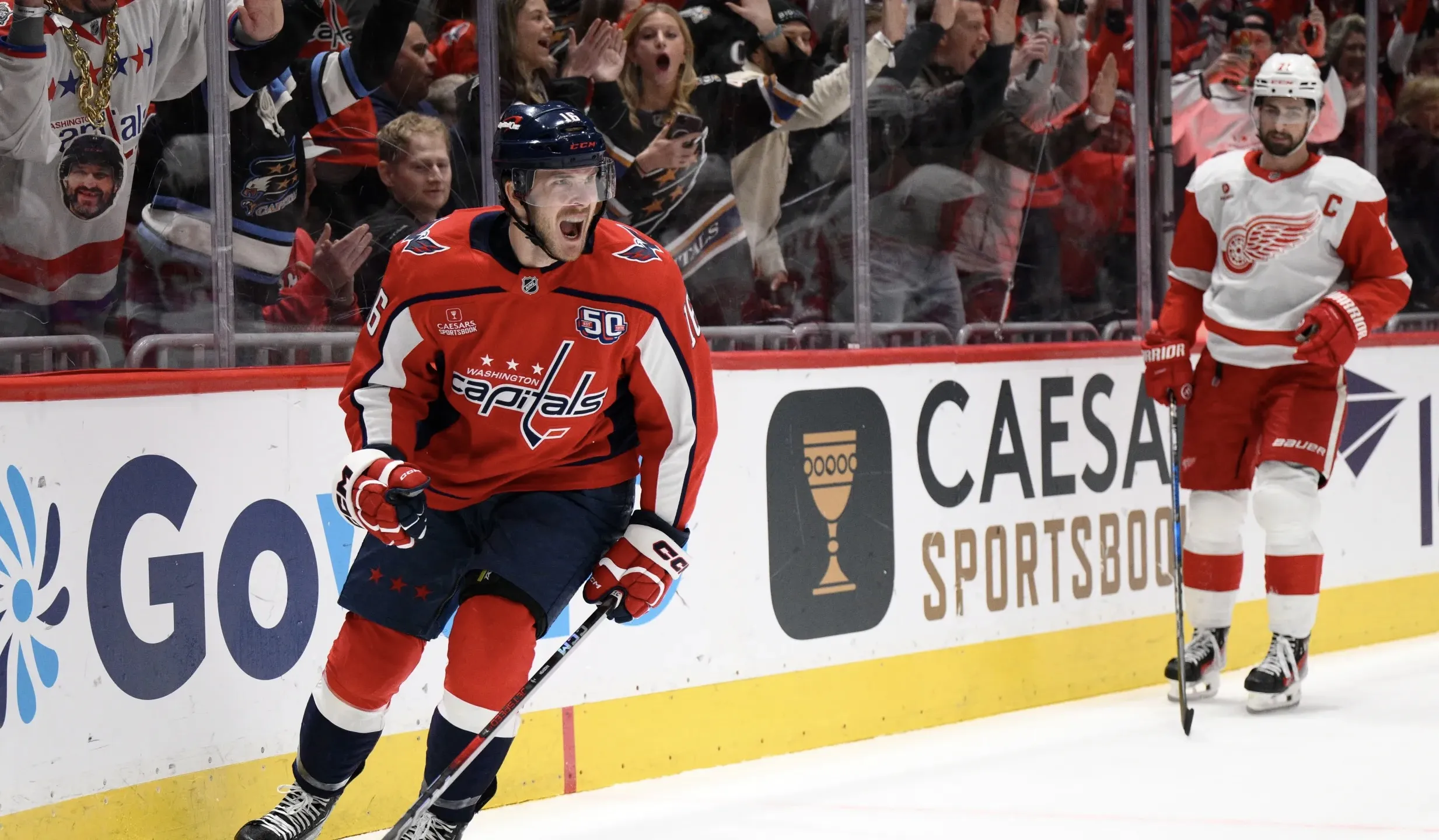 The Capitals successfully mounted a comeback, defeating the Red Wings with a score of 5-2