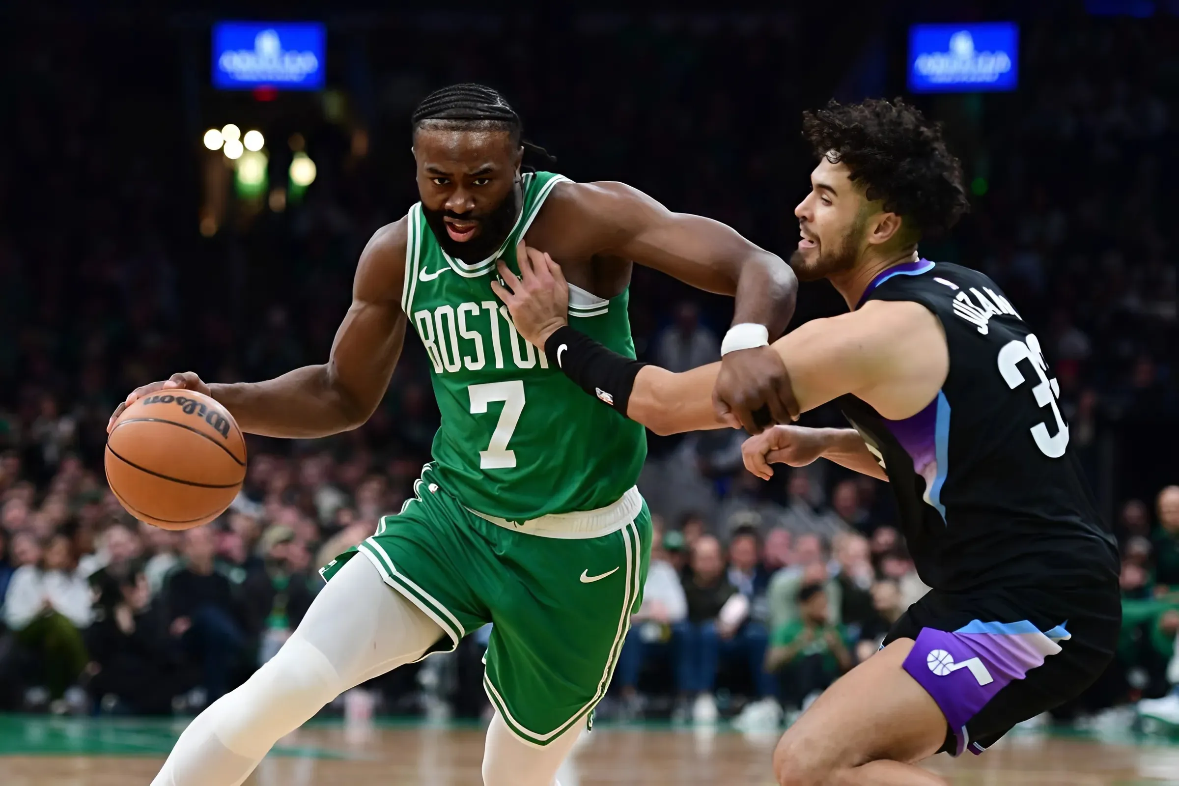 Sam Hauser erupts in the third quarter, Celtics hold off Jazz’s late rally, win 114-108