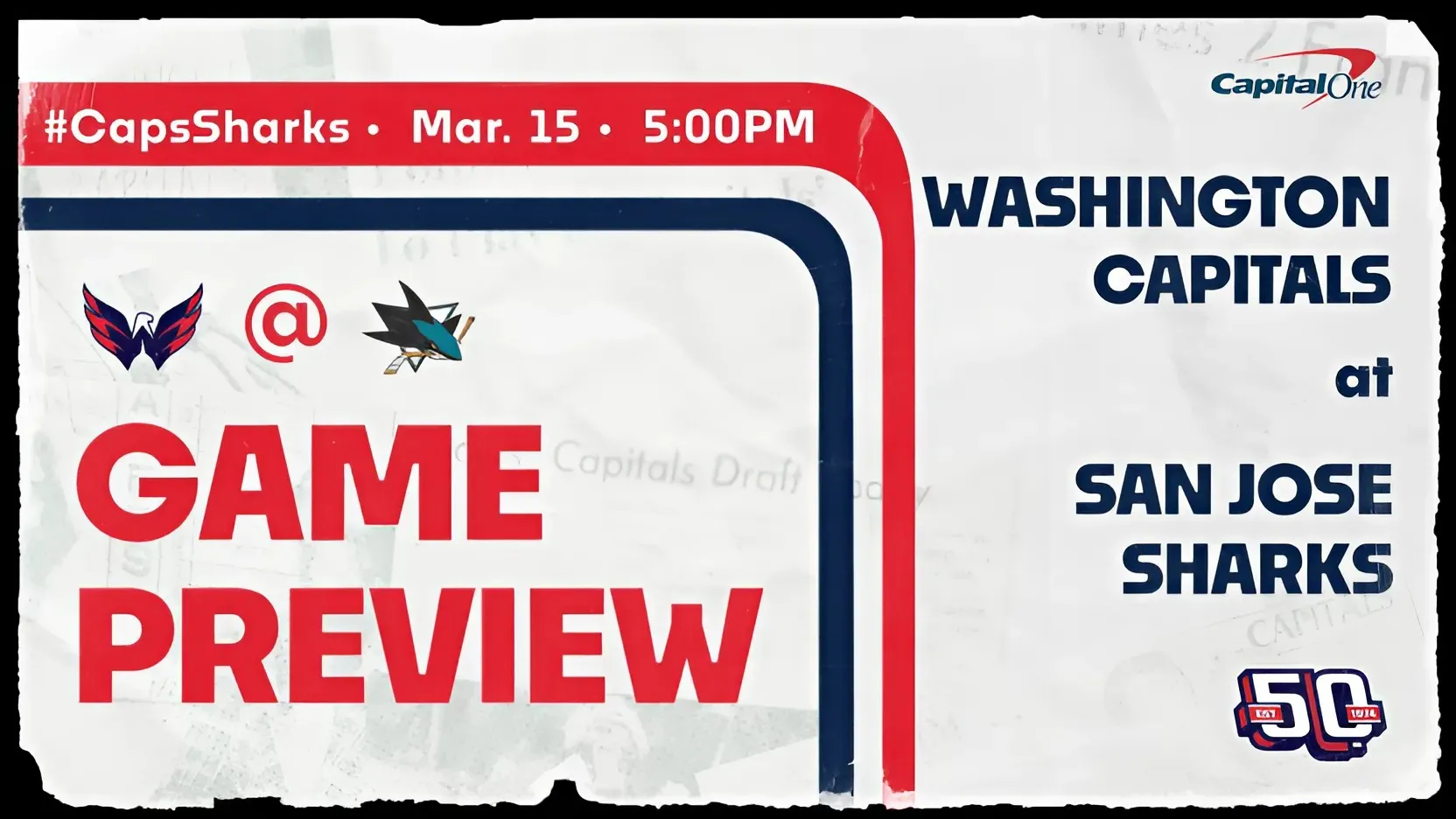 Caps face Sharks in rubber match of road trip Saturday afternoon in San Jose trucc