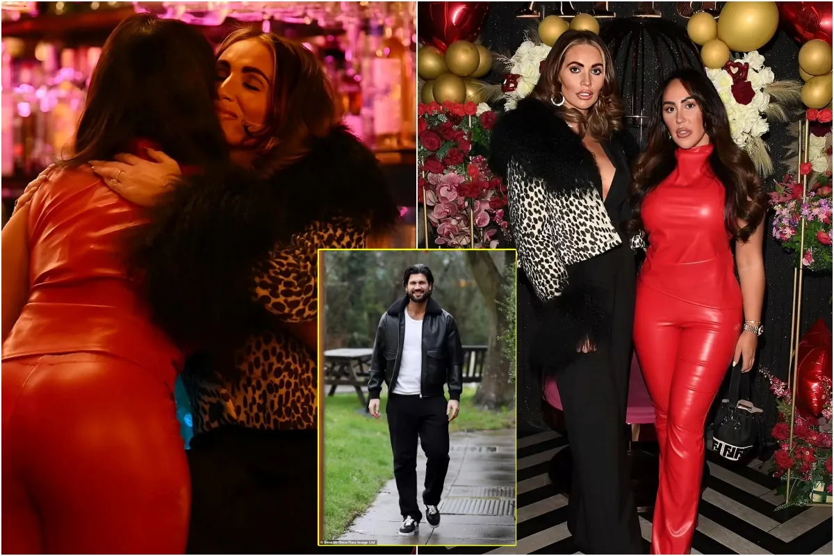 Amy Childs showcases her two-stone weight loss in black jumpsuit alongside PVC-clad Sophie Kasaei as they filmed new series of TOWIE ngocc