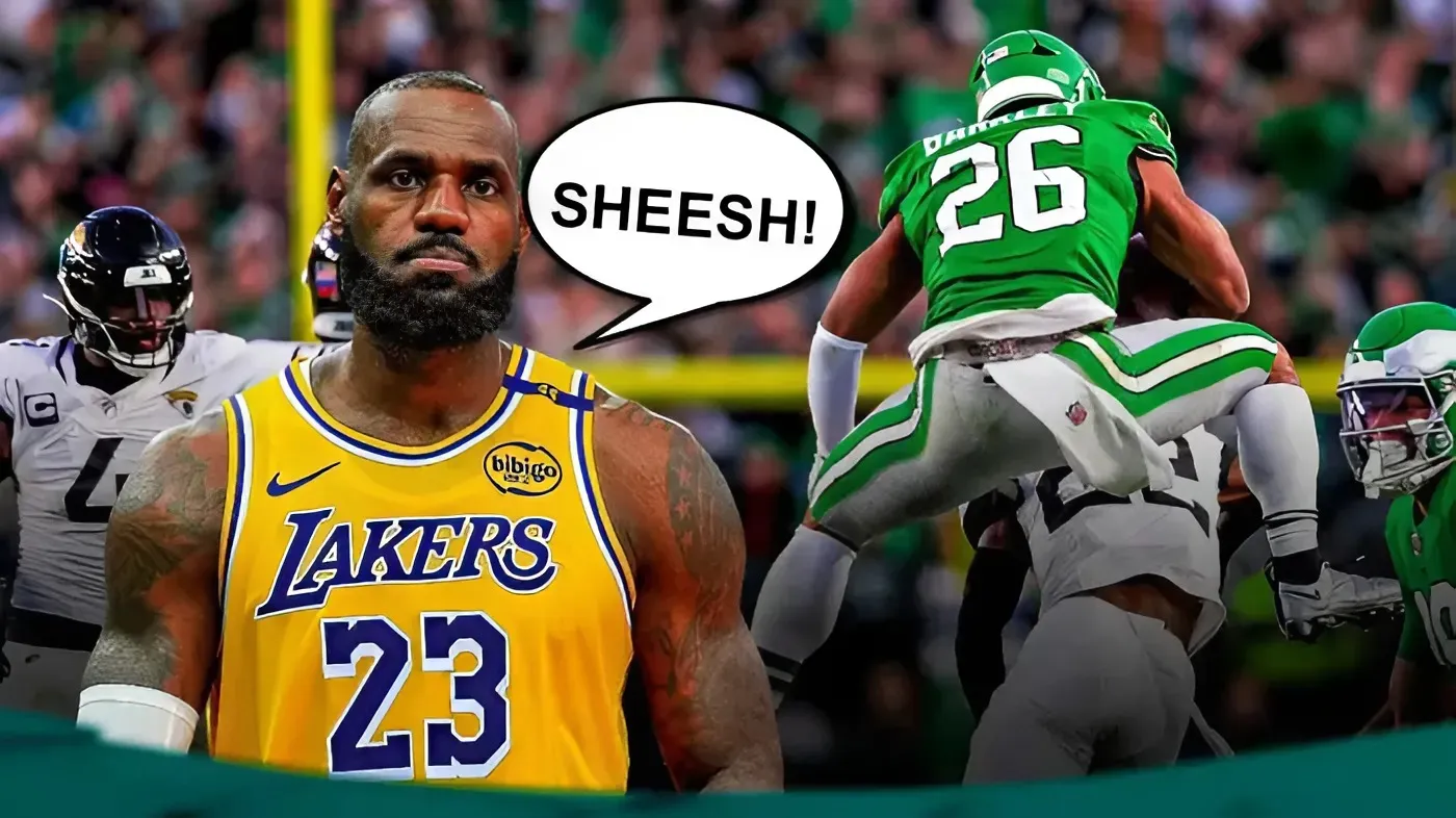 Even LeBron James couldn't believe the Saquon Barkley reverse hurdle