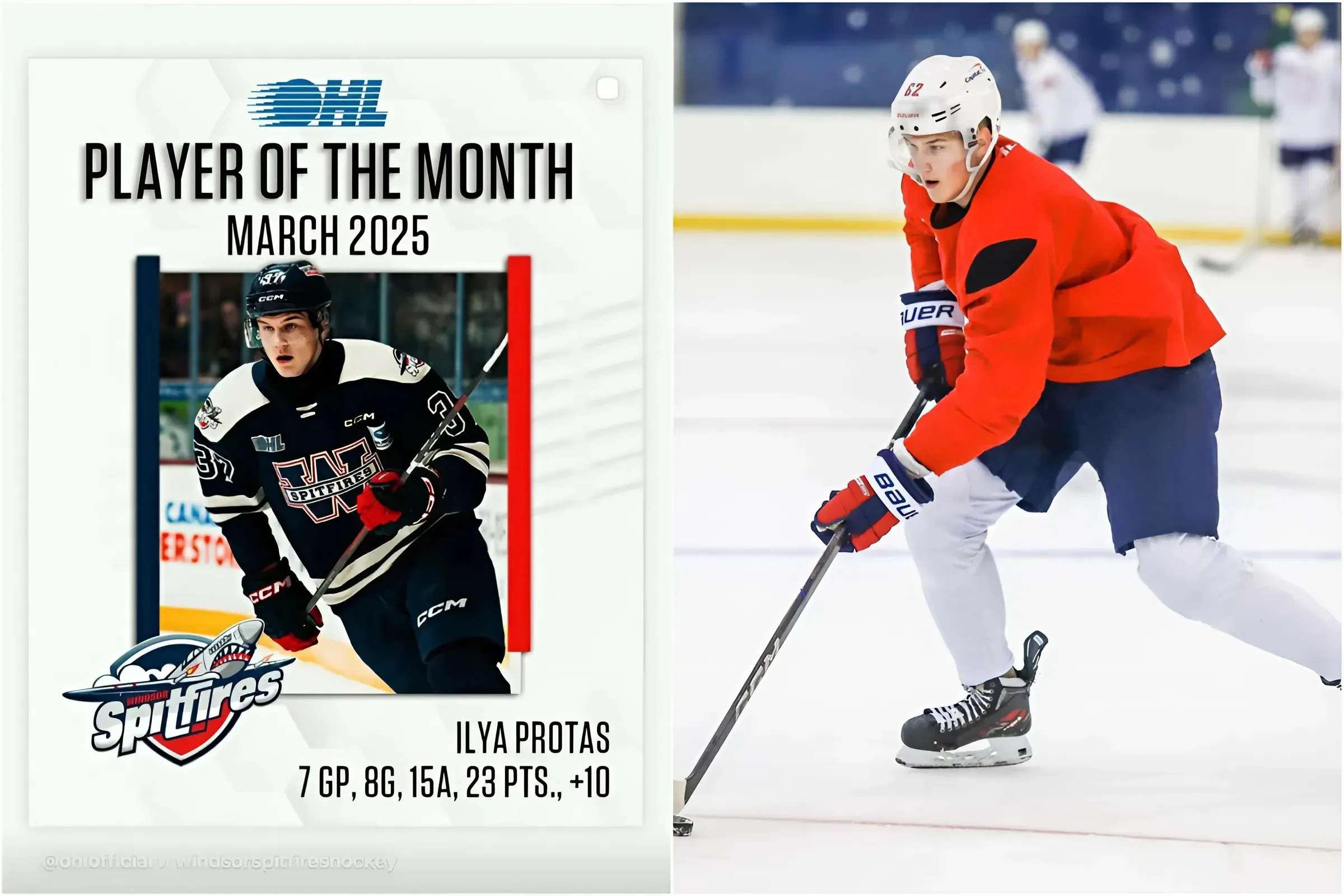 Ilya Protas Shines Bright as March's OHL Player of the Month with 23 Points in Seven Games trucc