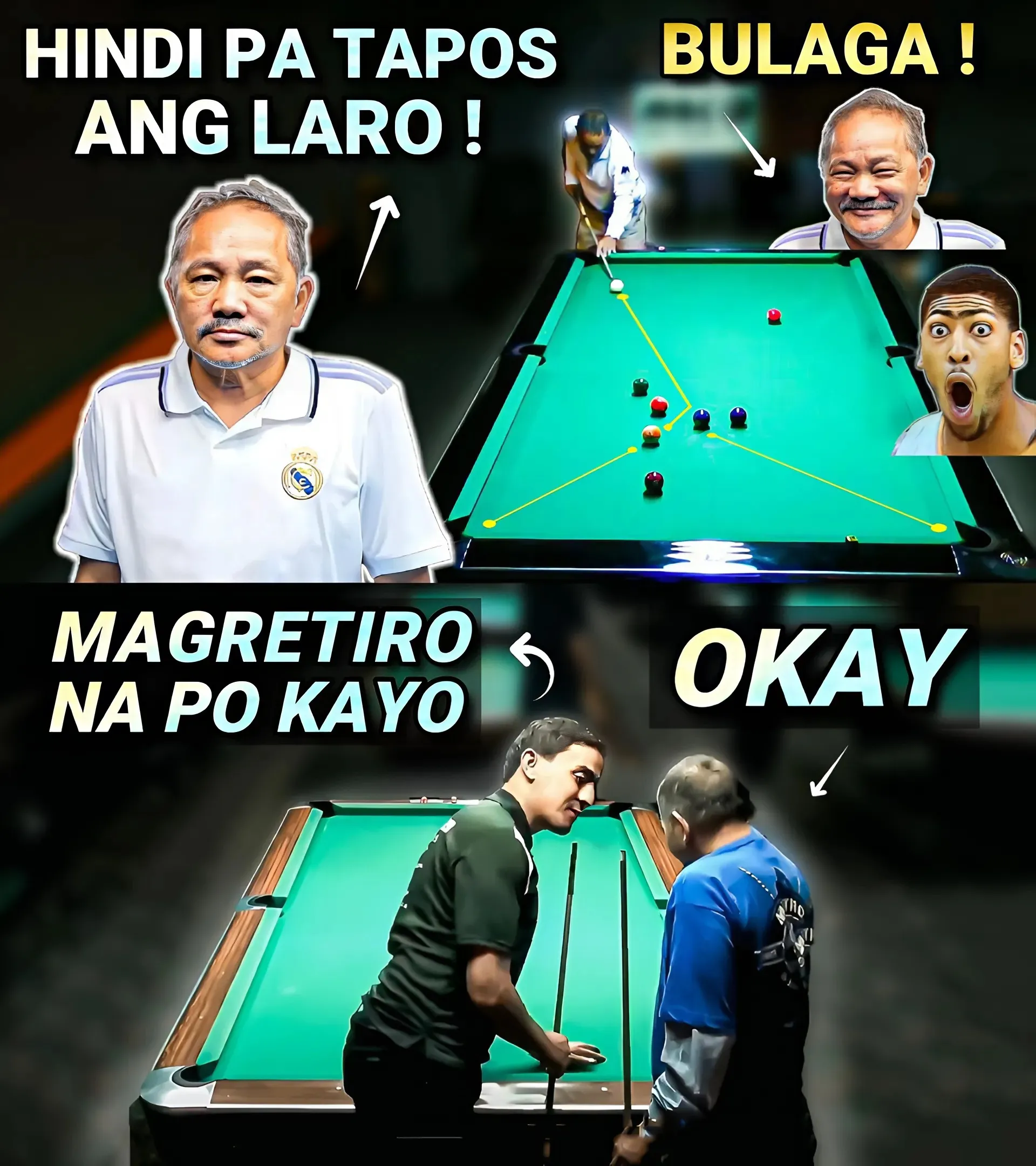 Efren BATA Reyes was challenged to a money match by a young Rising Star from Morocco! The 68 year old EFREN REYES showed a great performance here! Wow, everyone was impressed because even though Efren is old, he is still the best at billiards!!!