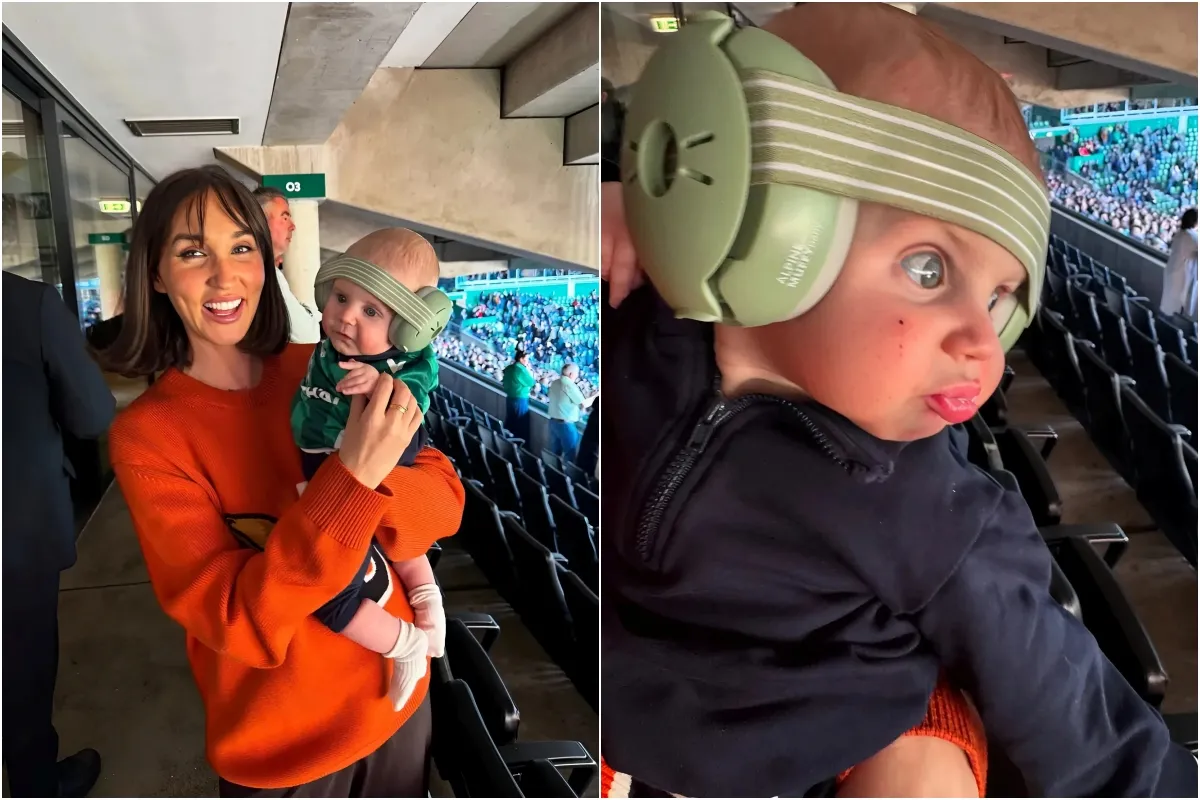 Megan McKenna shares adorable new snap of baby son Landon as he watches his footballer dad play for the... ngocc