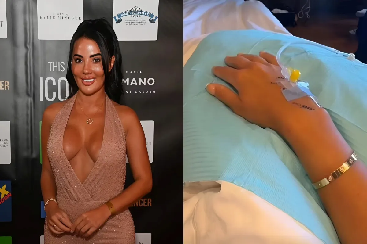 TOWIE star is rushed to hospital and hooked up to a drip just hours after lavish night in Dubai - as she issues warning to fans liennhi
