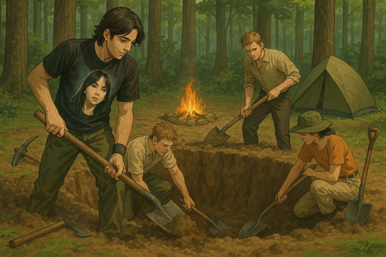 Digging a Forest Shelter: A Home Beneath the Earth