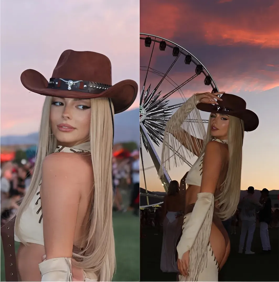 Maura Higgins looks incredible as she poses in barely-there cowgirl outfit during Coachella appearance