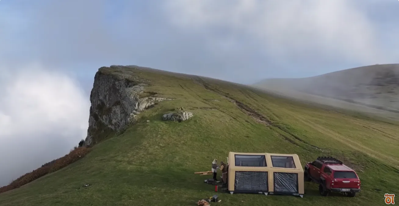 Camping on the Edge of a Cliff During a Storm and Our Tent Was Flying Away