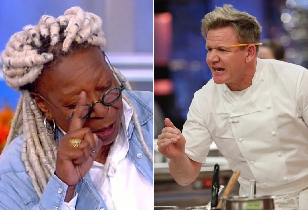 Gordon Ramsay firmly escorts Whoopi Goldberg out of his restaurant, declaring 'No toxicity allowed here'