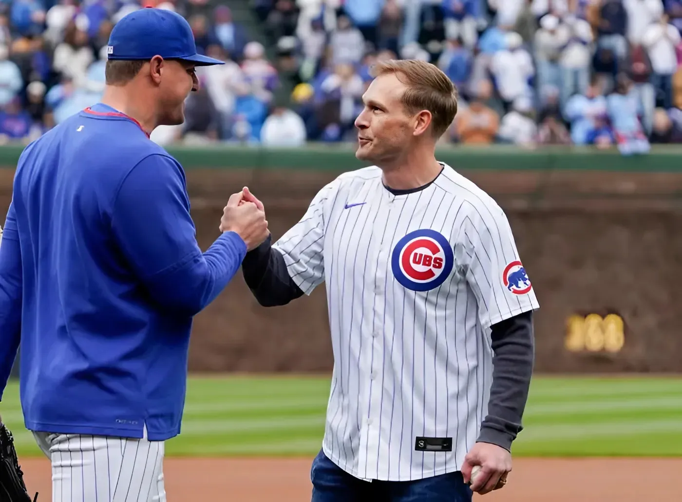 Bears head coach Ben Johnson is already fulfilling promises to the city of Chicago during the Cubs vs. Diamondbacks game this weekend Bears head coach Ben Johnson is already fulfilling promises to the city of Chicago during the Cubs vs. Diamondbacks game this weekend